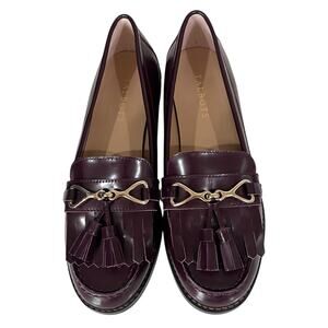 Talbots Leather Loafers Laura Kiltie with Tassels Burgundy Slip On Women’s 8M